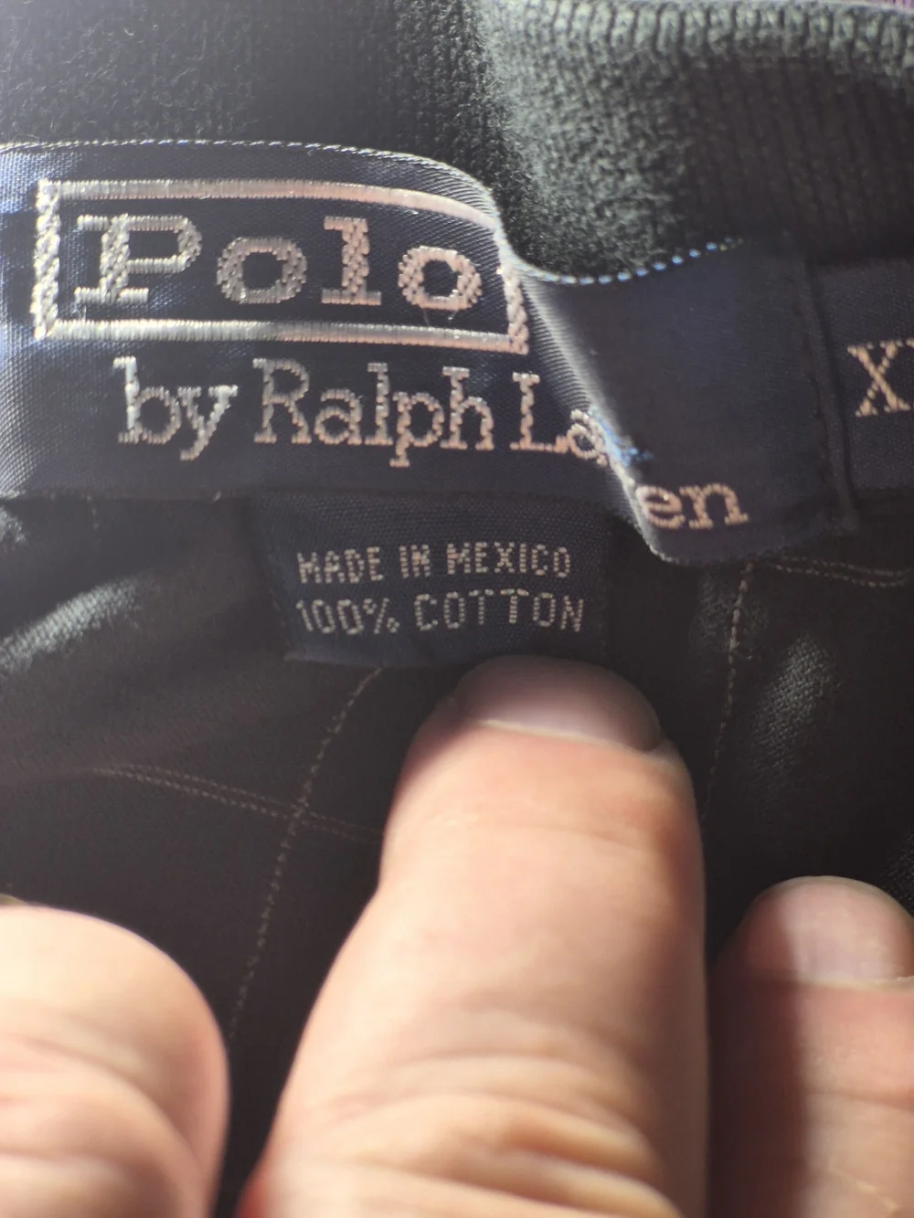 Polo by Ralph Lauren Black Windowpane Long Sleeve Polo